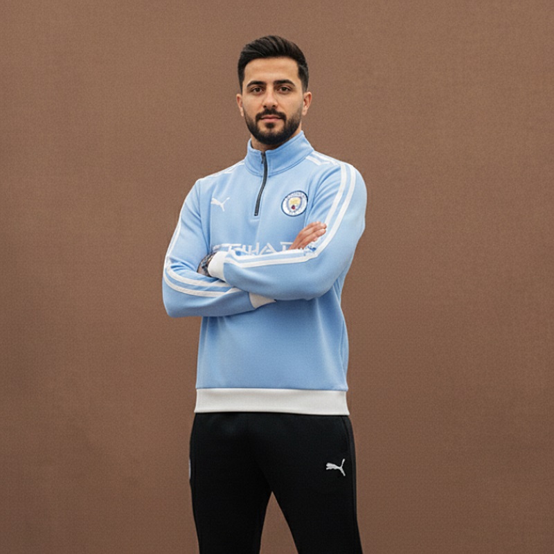 دورس نیم زیپ منچستر سیتی- آبی فیروزه ای